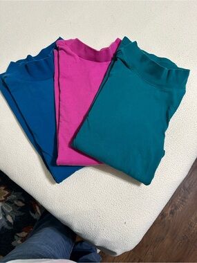 Mock Turtleneck Tops in Teal, Magenta & Green by Woman Within Size 2X.